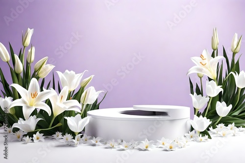 Podium with flowers