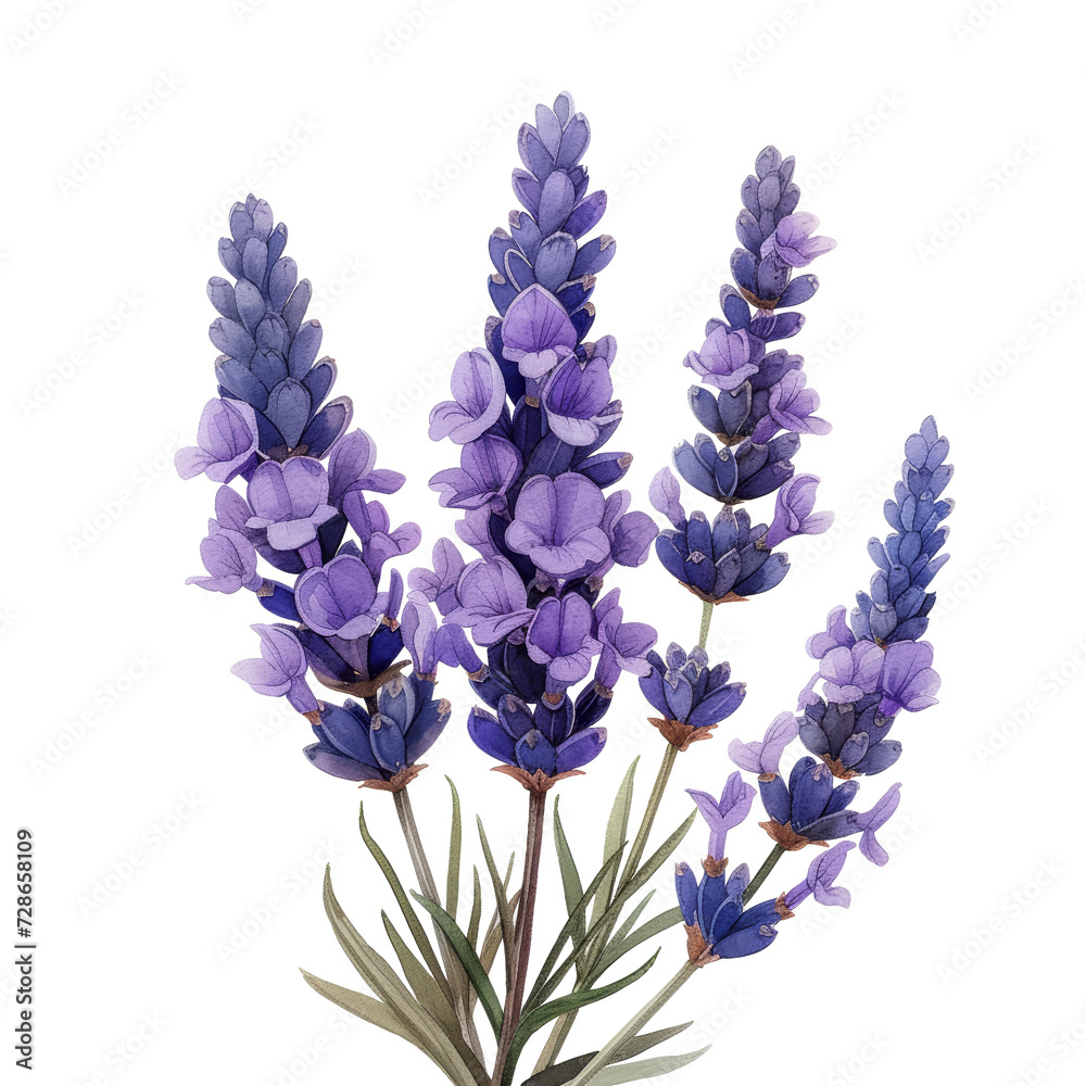 Fototapeta premium cute watercolor lavender flower isolated
