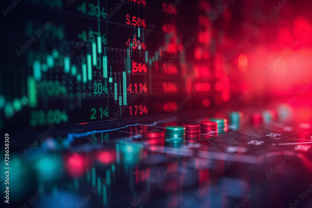 Stock market and trading, digital graph Stock market and trading, digital graph