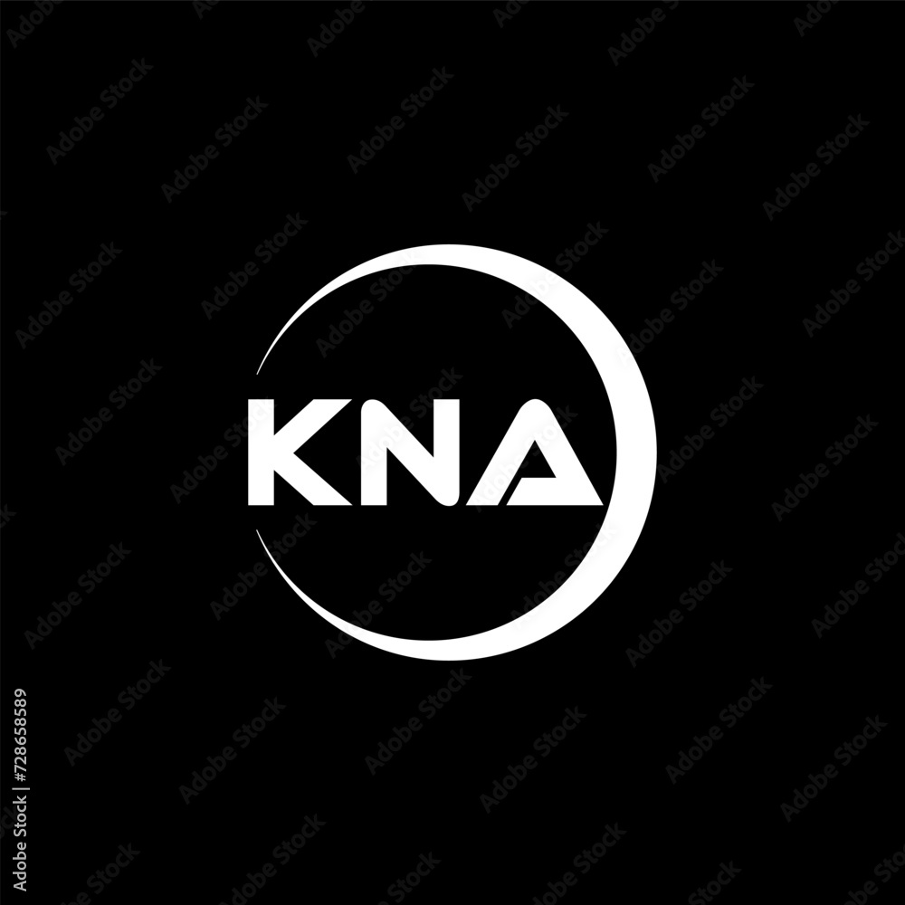KNA letter logo design with black background in illustrator, cube logo, vector logo, modern alphabet font overlap style. calligraphy designs for logo, Poster, Invitation, etc. KNA letter logo design with black background in illustrator, cube logo, vector logo, modern alphabet font overlap style. calligraphy designs for logo, Poster, Invitation, etc.