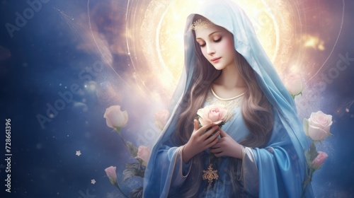 Mary Mother mystical rose, immaculate heart, beautiful loving expression