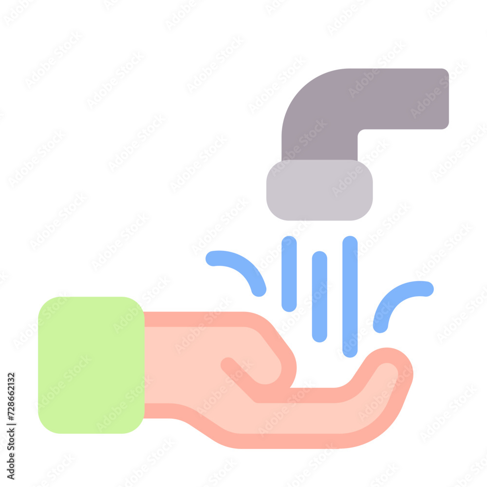 Wudhu icon with flat color style Wudhu icon with flat color style
