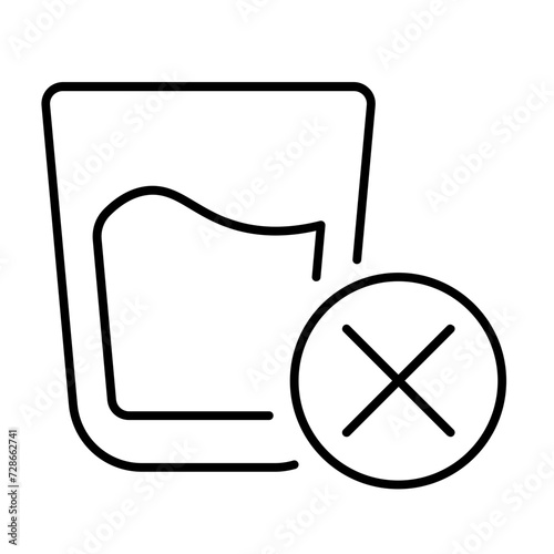 No drink icon with thin line style