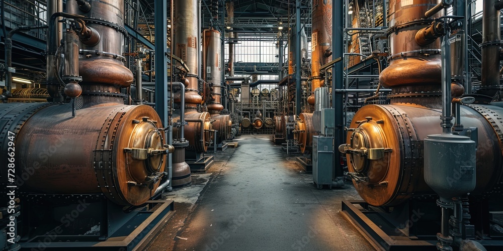 Distillery and brewery concept for alcoholic drink production Stock ...