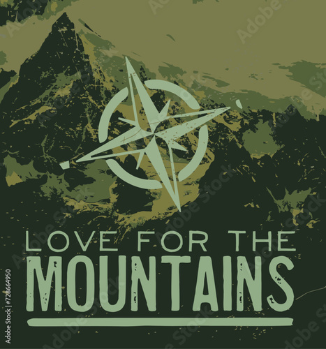 Camping mountain poster vector art (ID: 728664950)