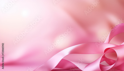 pink satin ribbon world cancer day concept