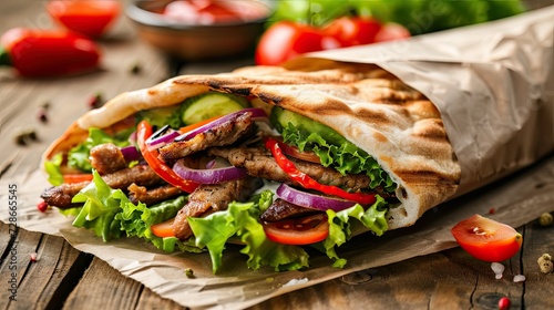 A tantalizing platter of döner served with warm, pillowy naan bread