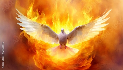 Pentecost Sunday Special. Symbol of Holy Spirit  photo