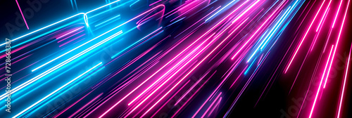 Optical fiber - background with bright and neon lights.