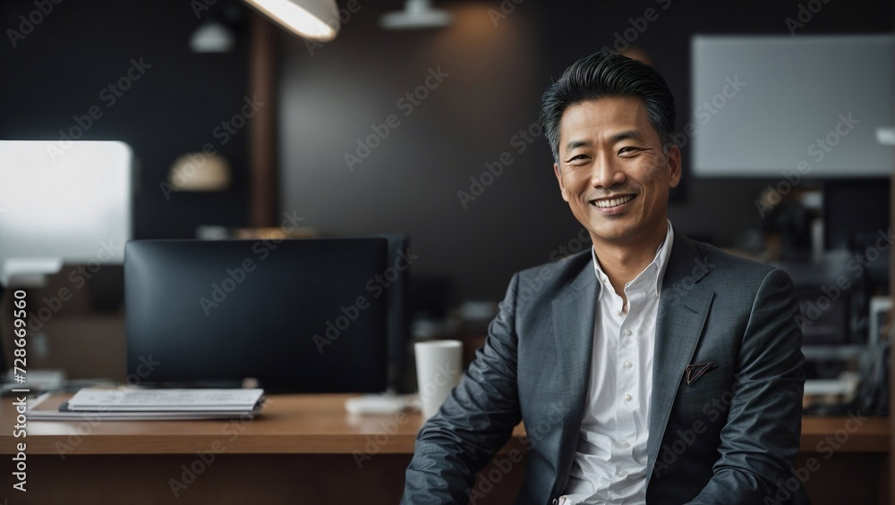 Confident young businessman smiling and looking at camera standing in office. And a successful CEO. Confident young businessman smiling and looking at camera standing in office. And a successful CEO.