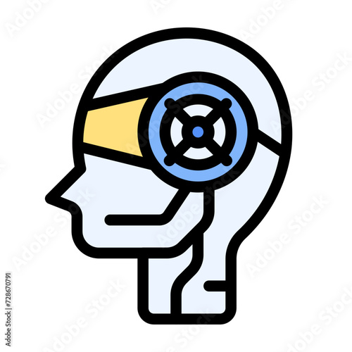 Cybord icon with flat color and outline style