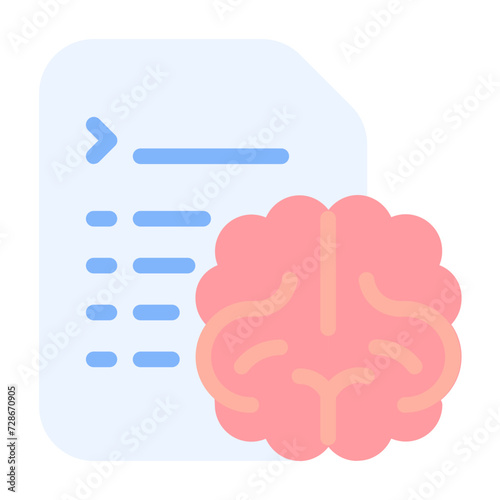 Machine Learning icon with flat color style