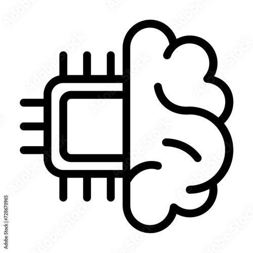 Brain icon with line style