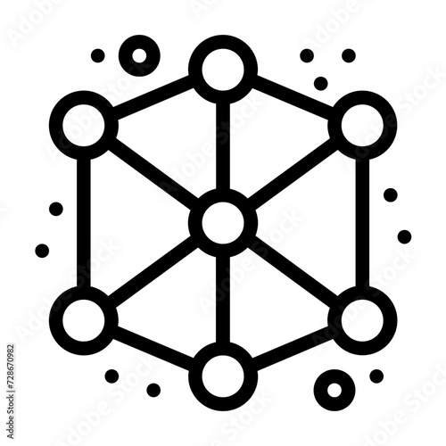 Cube icon with line style