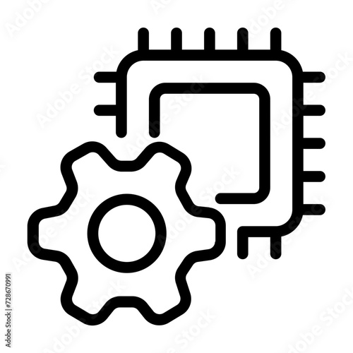 Processor icon with line style