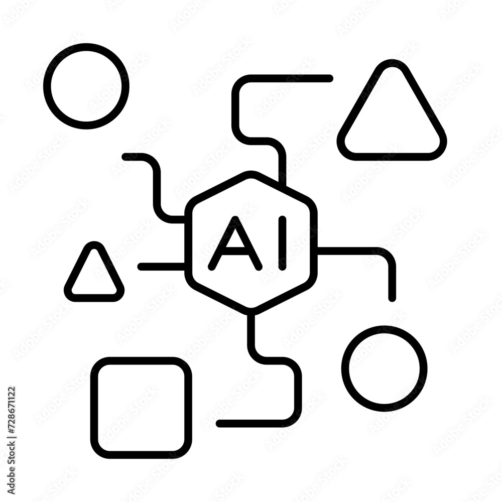Artificial intelligence icon with thin line style Artificial intelligence icon with thin line style