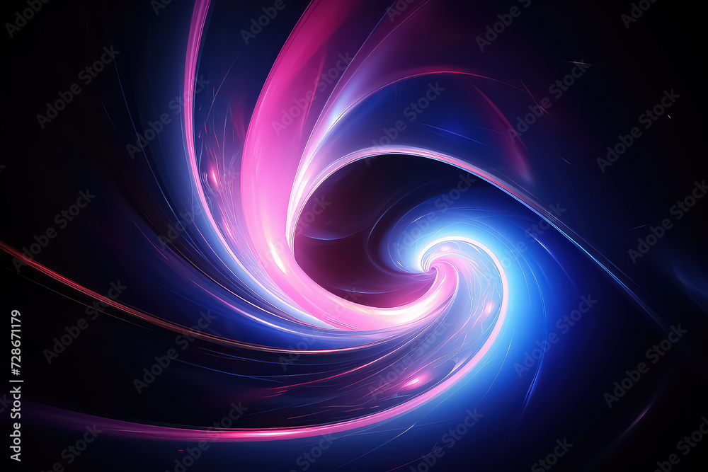 energy concept curved neon lines with colorful background with abstract shape glowing in ultraviolet spectrum.
