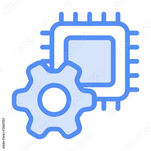 Processor icon with lineal color style