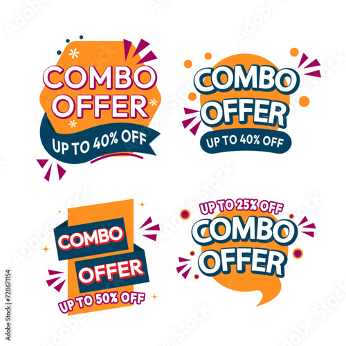 pack of creative  Combo offer badge collection labels