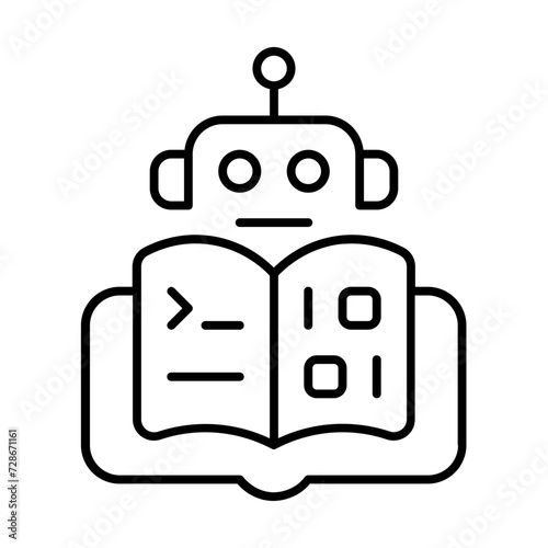 Biner icon with thin line style