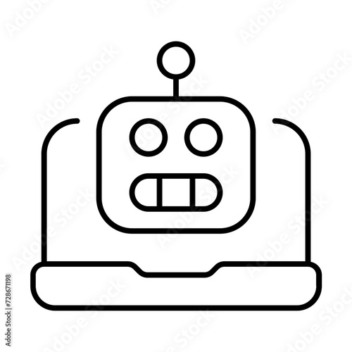 Laptop icon with thin line style