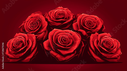 Bunch of red roses. Generative AI
