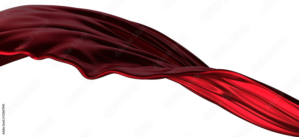 Smooth elegant red cloth isolated on white background Smooth elegant red cloth isolated on white background