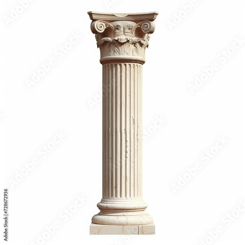 Alone Greek pillar on transparent background  Generative AI