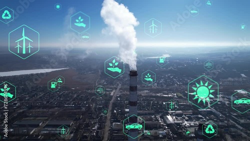 Renewable resource technology to reduce pollution and carbon emissions.	
Environmental technology concept.Sustainable Development Goals (SDGs)