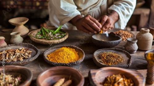 Hindu preparing spices Generative AI