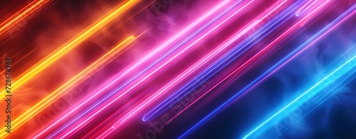 Ultraviolet abstract pink  blue neon glowing lines. glowing in the dark. background  wallpaper  copy space.