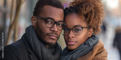 close-up portrait of a couple in love Generative AI
