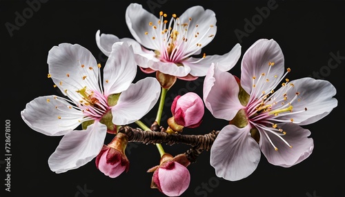 elegant cherry blossom petals isolated on a transparent background for design layouts