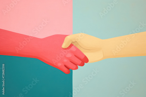 Successful Business Handshake: Male Partners Seal Trusting Corporate Deal, Embodying Friendship, Cooperation, and Professionalism on Office Background