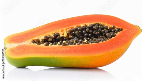 half of ripe papaya isolated png file