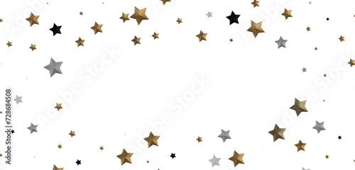 Celestial Splendor Unveiled: 3D Gold Stars Rain Illustration Enchants © vegefox.com