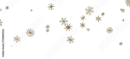 Snowflake Symphony  Magnificent 3D Illustration Showcasing Falling Holiday Snowflakes in Harmony