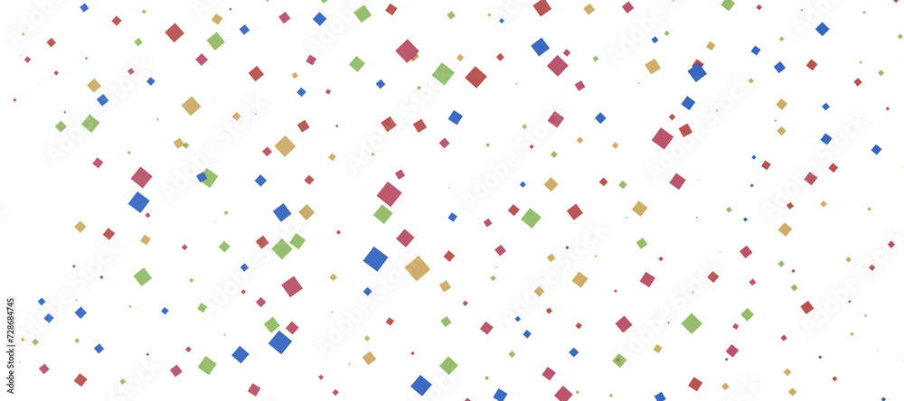 Multicolored confetti on white Multicolored confetti on white