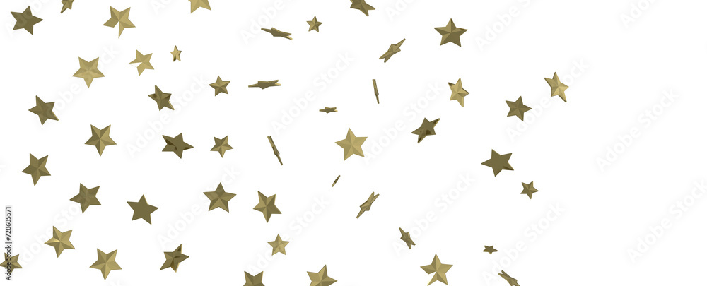 stars gold modern frame in 3d