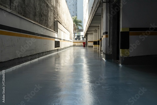 Wallpaper Mural Construction and painting of parking garage floor at a building Torontodigital.ca