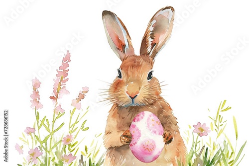 Unleash creativity for a watercolor illustration of a bunny with easter egg