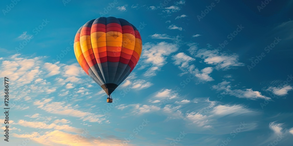 Fototapeta premium Colorful hot air balloon flying on an adventure in the sky