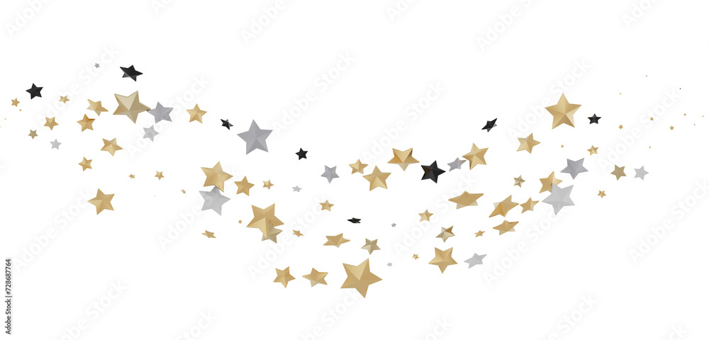 Stellar Symphony: Embark on a Visual Journey with 3D Gold Stars Rain