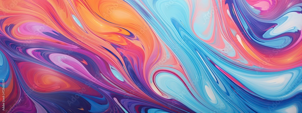 Fototapeta premium colorful liquid background. flows of colorful paint with wavy. Abstract background banner colorful