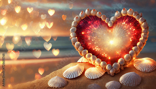 Valentines hearts on the beach, Wedding hearts on the beach, bokeh background, rustic hearts on the beach, Love and anniversary hearts, Christmas hearts 