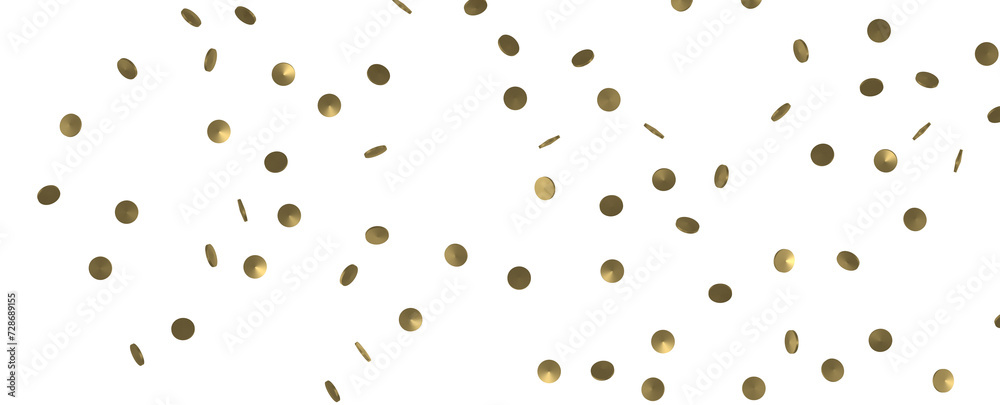 Gilded Celebration: Magnificent 3D Illustration of a Grand Gold Confetti Event