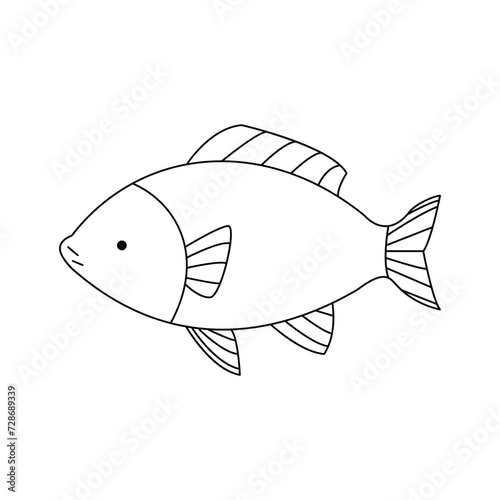 Fish  Continuous one line art outline vector  illustration and tattoo design
market titel: