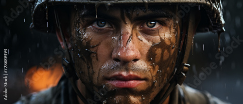 Soldier's Resilience in the Rain