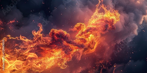 Fire elemental concept with photorealism