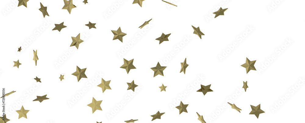 stars gold rainfall in 3d